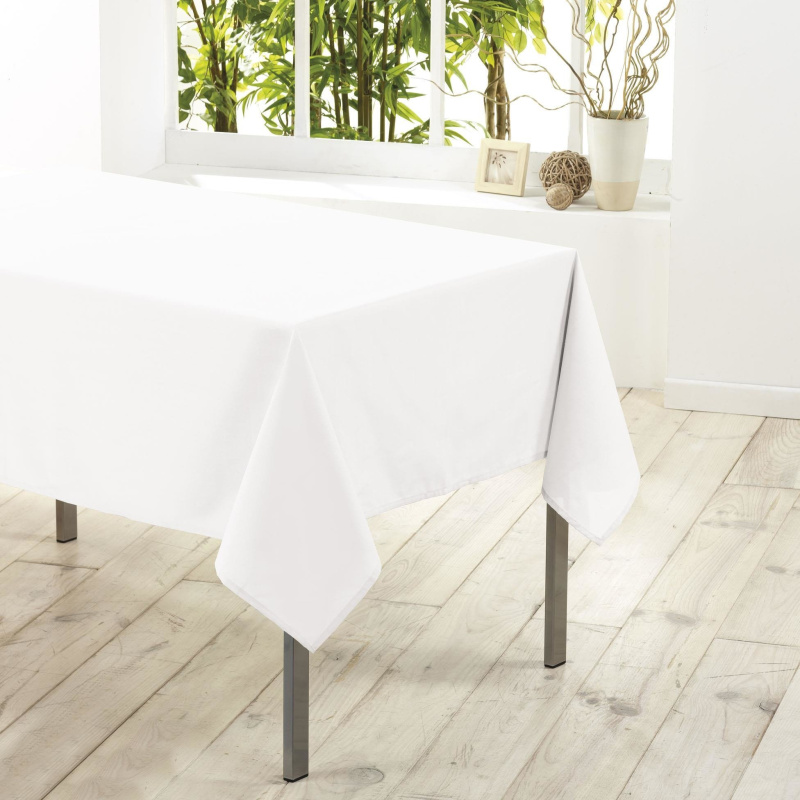 Douceur d'intérieur Ubrus 140 x 250 cm Essentiel, bílý bílá