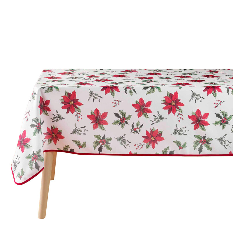 Douceur d'intérieur Vánoční ubrus AMARYLLIS s potiskem Betlémské hvězdy, 150 x 300 cm červená