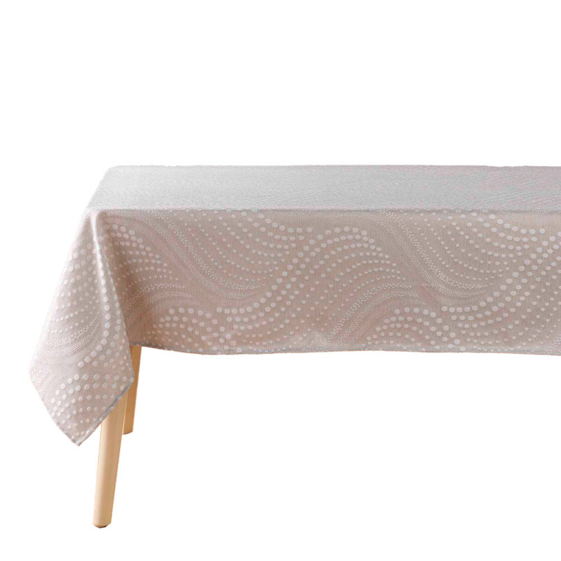 Douceur d'intérieur Voskovaný ubrus na stůl BILLY, polyester, 140 x 240 cm béžová