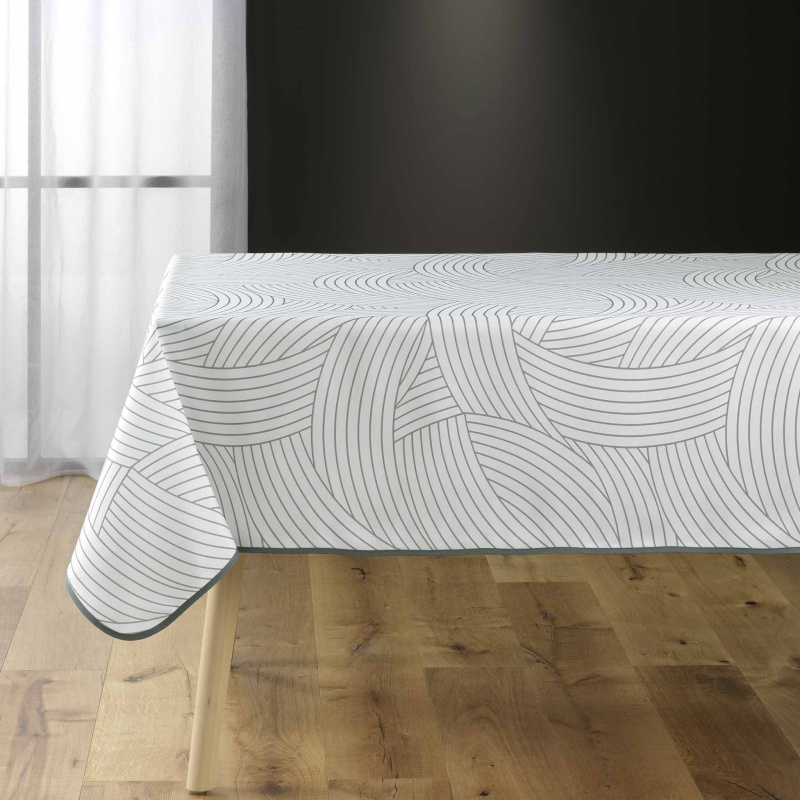 Douceur d'intérieur Polyesterový ubrus s potiskem LINEA, 150 x 240 cm bílá