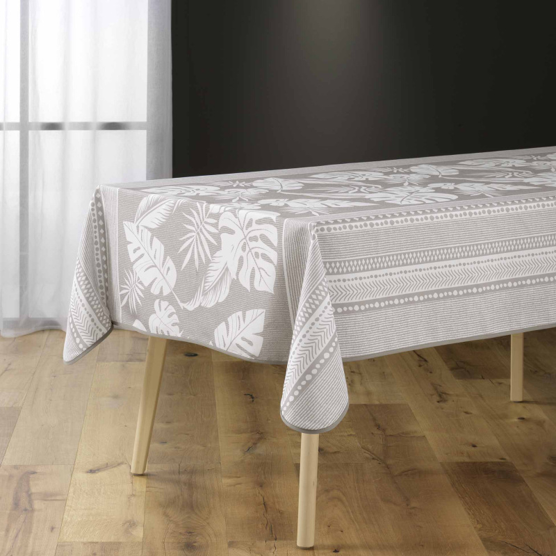 Douceur d'intérieur Čtvercový polyesterový ubrus s potiskem AMBRINE, 150 x 150 cm, béžový béžová