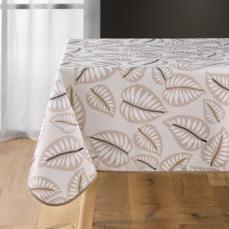 Douceur d'intérieur Čtvercový ubrus s potiskem AMBRINE, béžový, polyester, 150 x 150 cm béžová