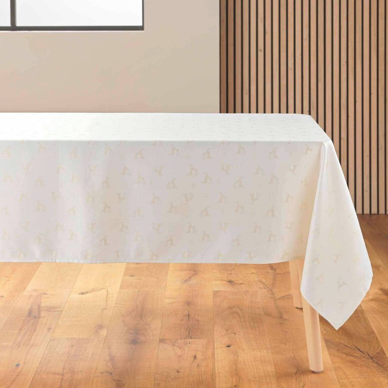 Douceur d'intérieur Žakárový ubrus se zlatým zdobením, YARN, 140 x 250 cm béžová