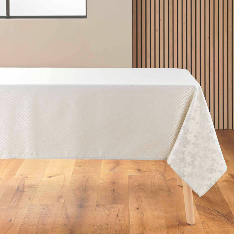Douceur d'intérieur Žakárový ubrus s metalickým vzorem, AZULINE, 140 x 250 cm, šedý béžová