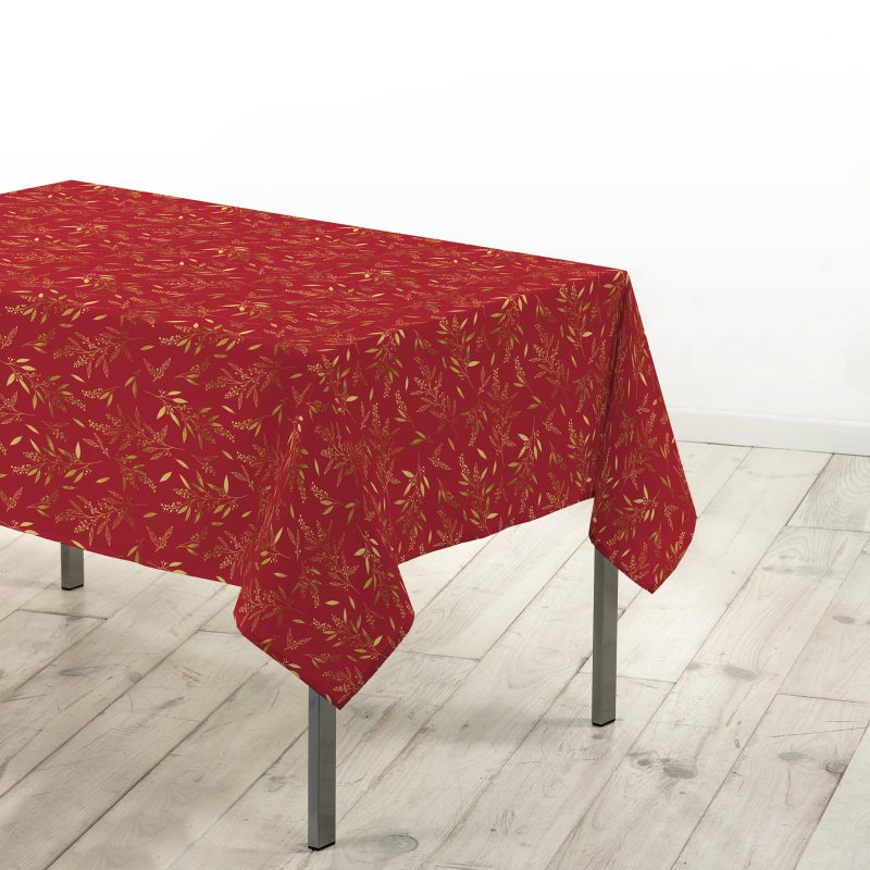 Douceur d'intérieur Ubrus se zlatým vzorem, 140 x 240 cm, NAELLE červený
