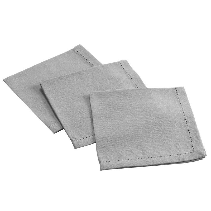 Douceur d'intérieur Bavlněné ubrousky CHARLINE, 40 x 40 cm, 3 kusy, šedé šedá 70362