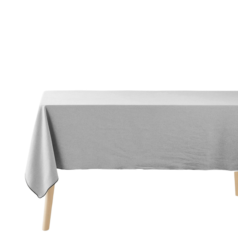 Douceur d'intérieur Bavlněný ubrus MISTRALINE, obdélníkový, šedý, 140 x 240 cm šedá