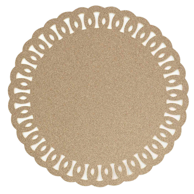 Douceur d'intérieur Třpytivé prostírání GUIRLANDE, Ø 38 cm, zlaté béžová