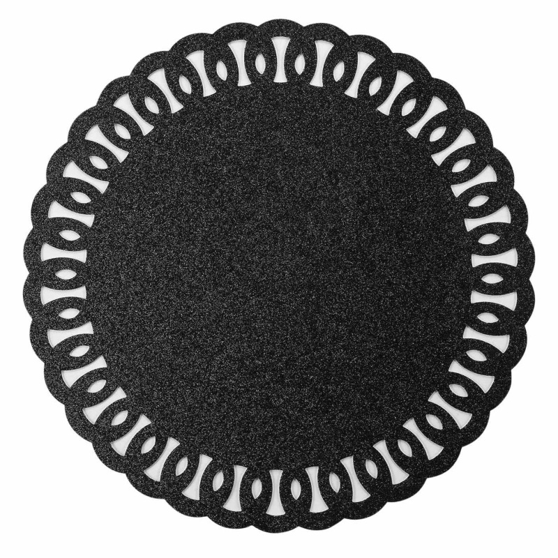 Douceur d'intérieur Třpytivé prostírání GUIRLANDE, Ø 38 cm, černé černá