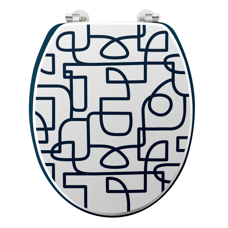 Douceur d'intérieur WC sedátko LABYRINTHE, MDF, 37,5 x 46 cm bílá