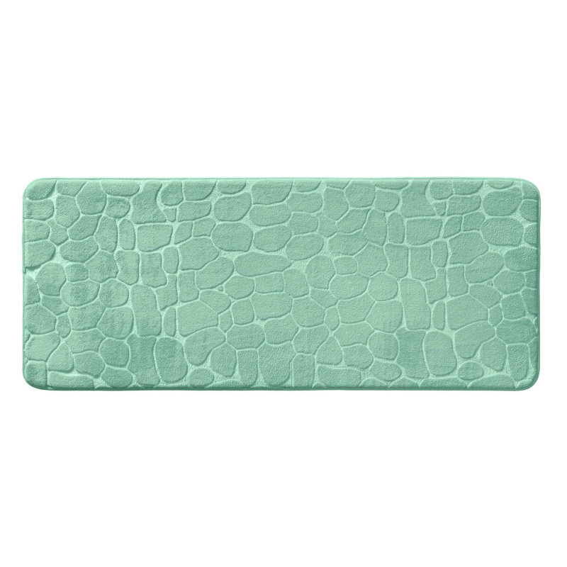 Douceur d'intérieur Podlouhlá koupelnová předložka s reliéfním vzorem, 50 x 120 cm, zelená zelená