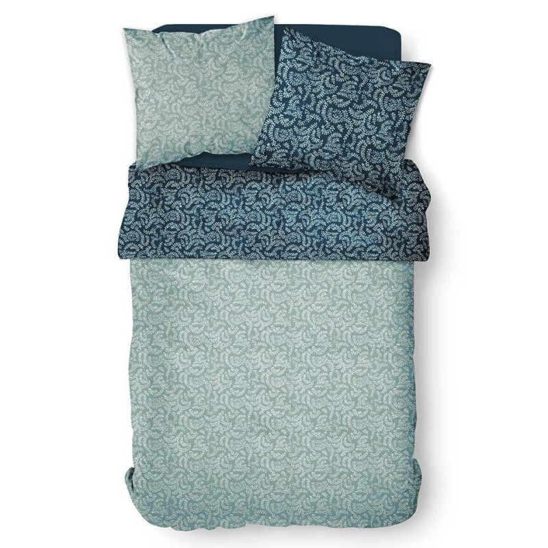 Today Oboustranné bavlněné povlečení, 220 x 240 cm, rostlinný vzor modrá