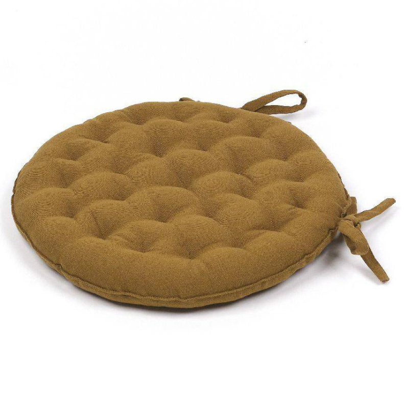 Today Sedák na židli SECESSION, kulatý, bavlněný, Ø 40 cm hnědý