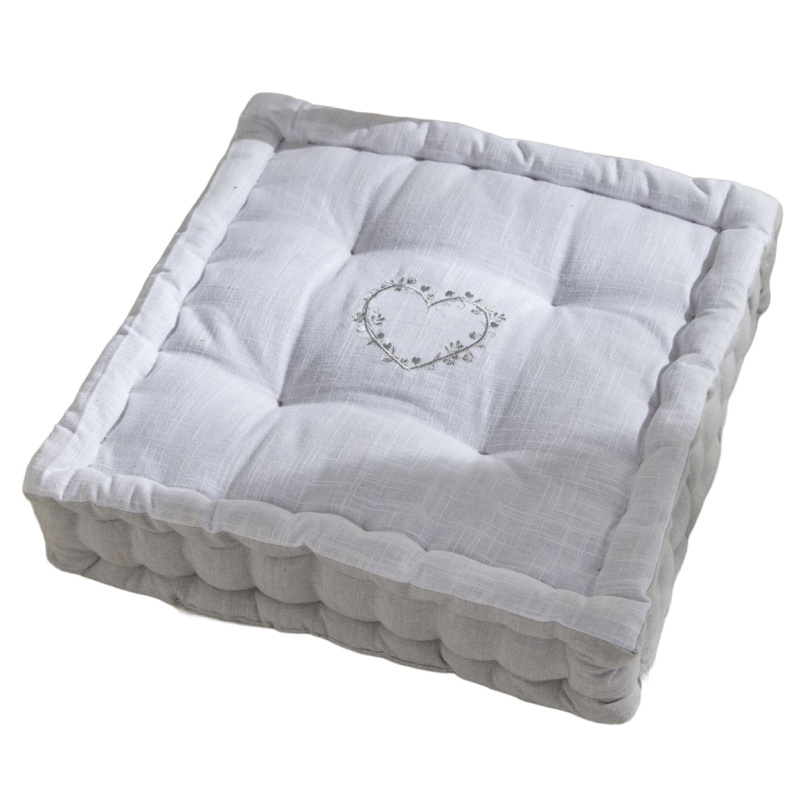 Today Podložka na sezení na podlaze CONSTANCE, mušelínová bavlna, 40 x 40 x 10 cm šedá 106332