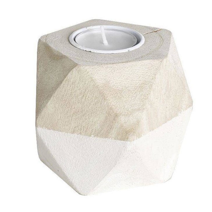 Today Dřevěný svícen na čajové svíčky PURE béžová