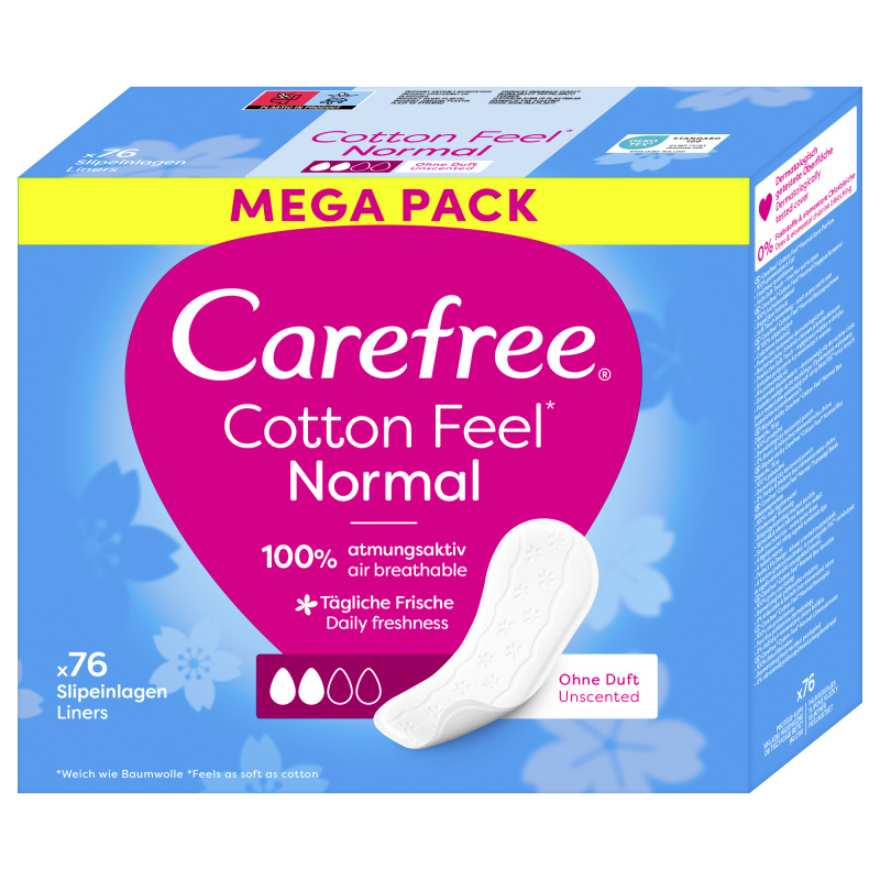 CAREFREE Slipové vložky s výtažkem z bavlny Cotton Varianta 76 kusů