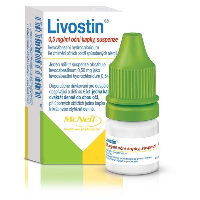 LIVOSTIN 0,5MG/ML Oční kapky, suspenze 1X4ML