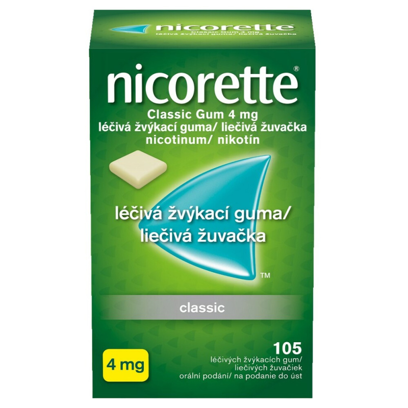 NICORETTE CLASSIC GUM 4MG Léčivá žvýkací guma 105