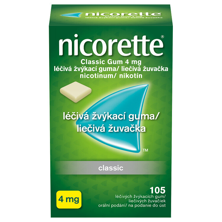 NICORETTE Classic 4 mg Léčivá žvýkací guma 105 kusů