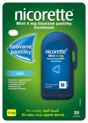 Nicorette Mint 4mg lisované pastilky 20