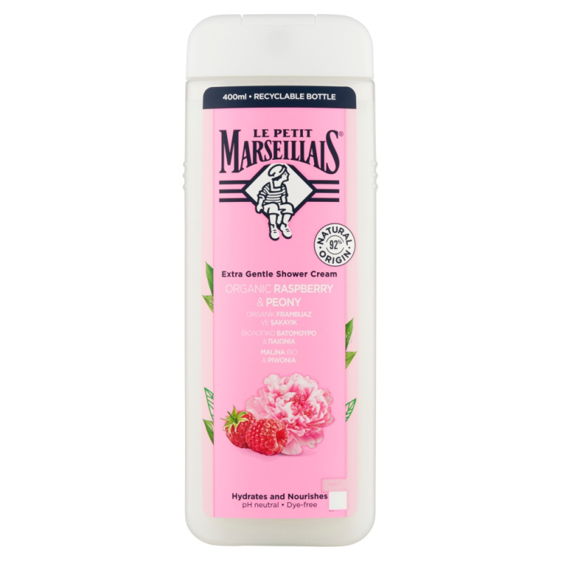 Le Petit Marseillais Raspberry BIO & Peony krémový sprchový gel 400 ml