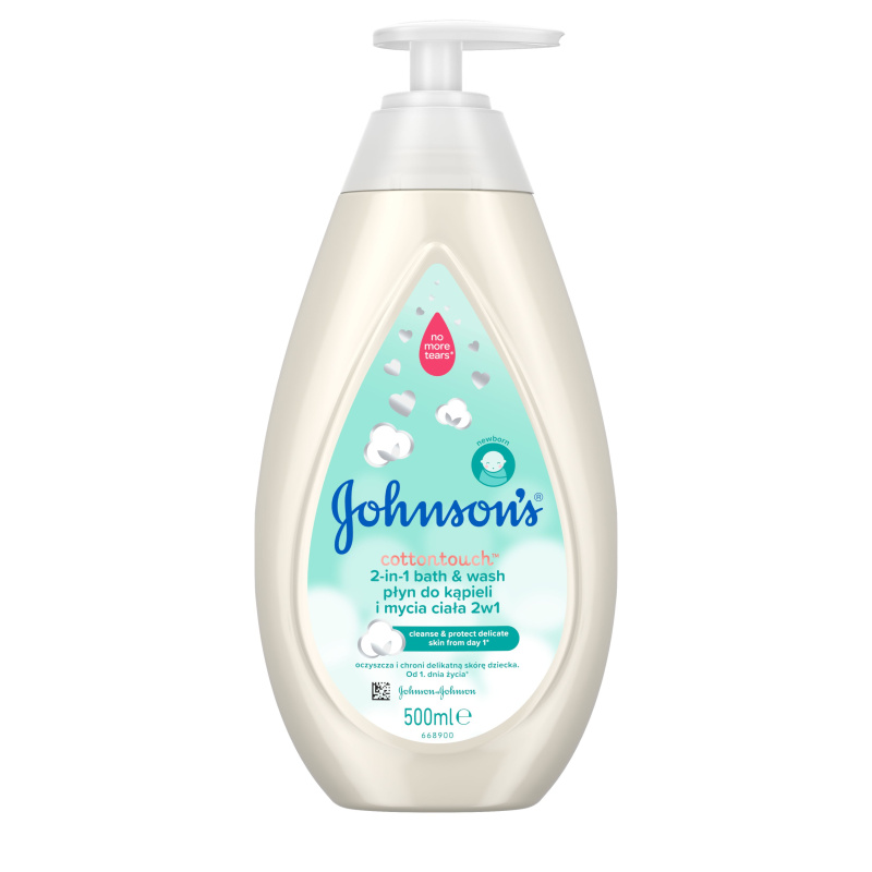 Johnson's® Cottontouch bublinková koupel a mycí gel 2 v 1 pro děti 500 ml