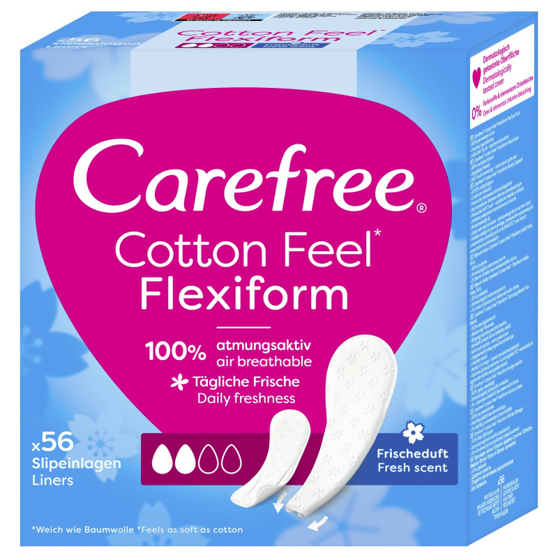 Carefree Cotton Flexiform slipové vložky 56 ks