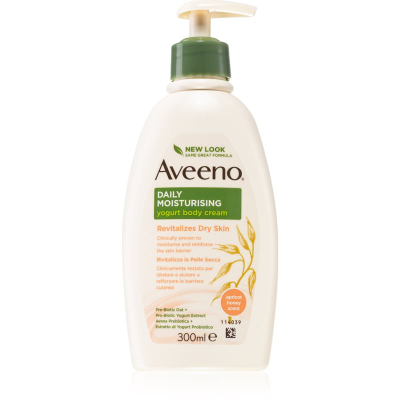 Aveeno Daily Moisturising Yoghurt body cream vyživující tělové mléko Apricot & Yoghurt 300 ml