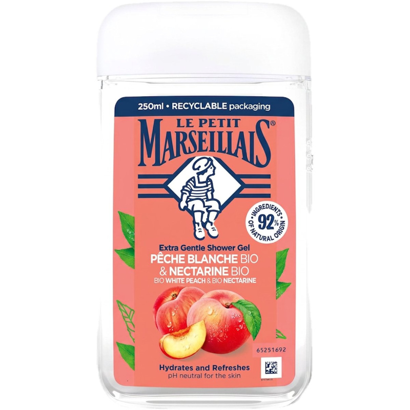 Le Petit Marseillais White Peach BIO & Nectarine BIO Bio jemný sprchový gel 250 ml
