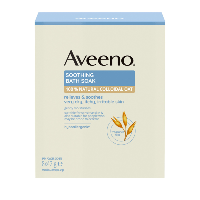 Aveeno Soothing Bath Soak zklidňující ovesná koupel 8x42 g