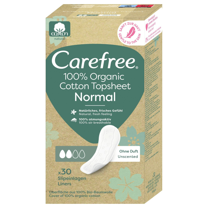 Carefree Organic Cotton Normal slipové vložky 30 ks