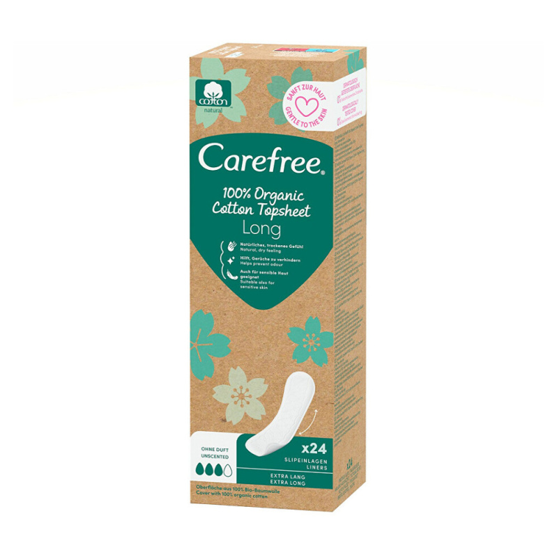 Carefree Organic Cotton Long slipové vložky 24 ks