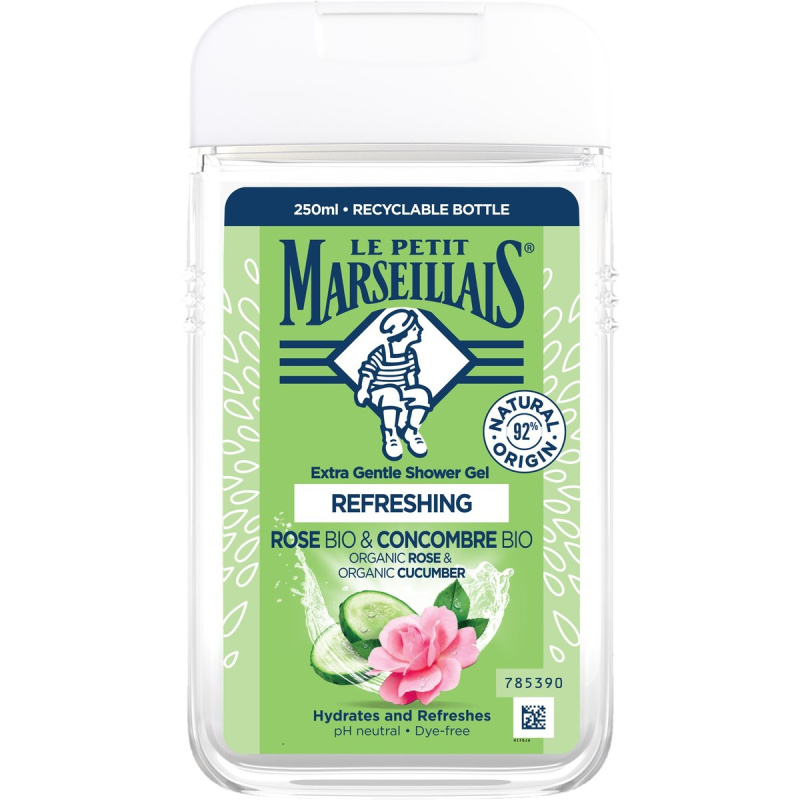 Le Petit Marseillais Rose BIO & Cucumber BIO jemný sprchový gel 250 ml