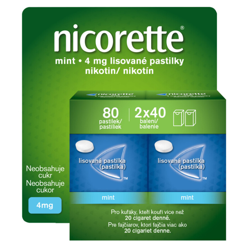 NICORETTE MINT 4MG lisovaná pastilka 2X40