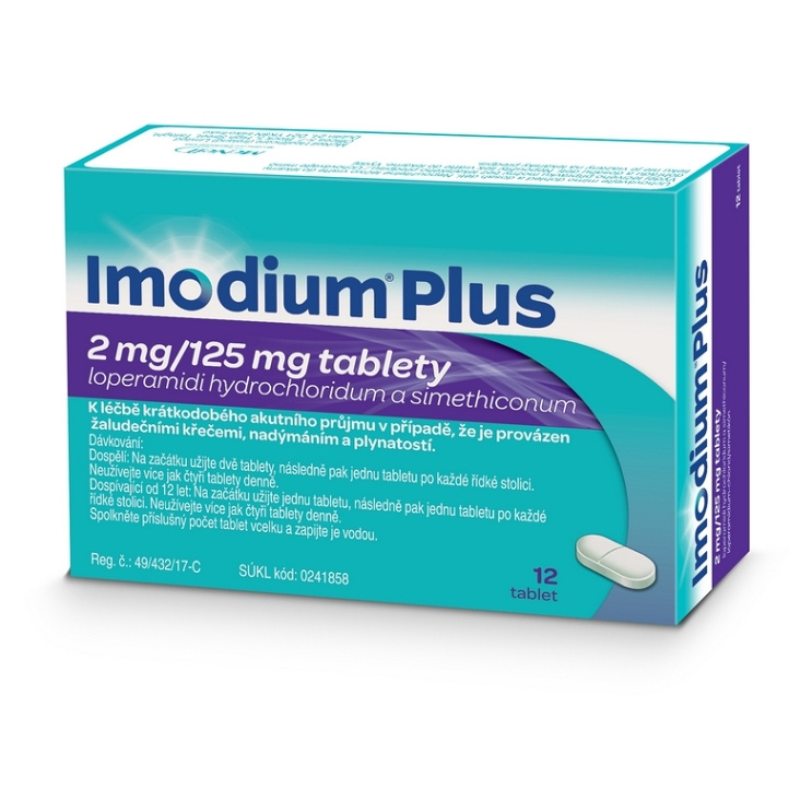 IMODIUM PLUS 2MG/125MG Tableta 12 I