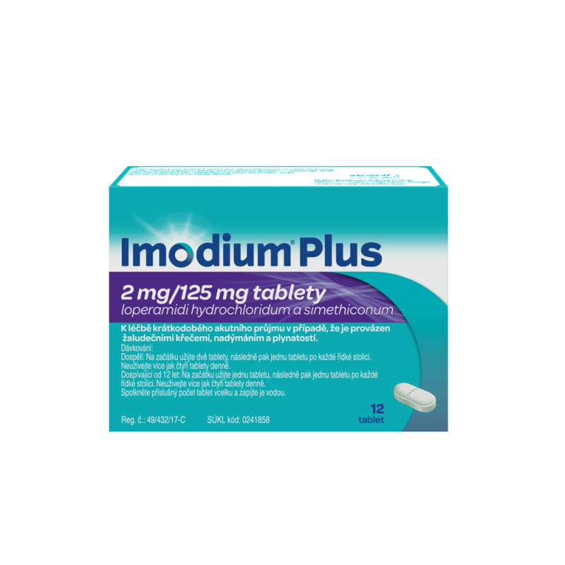 IMODIUM PLUS 2MG/125MG Tableta 12 I