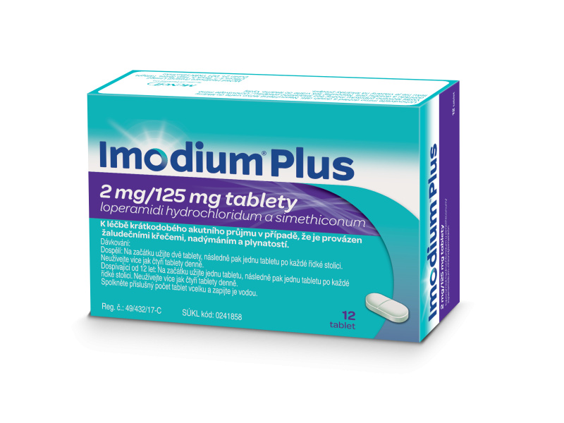 IMODIUM PLUS 2MG/125MG Tableta 12 I
