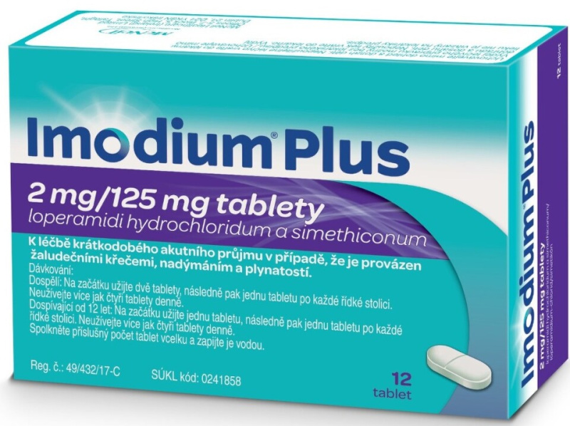 IMODIUM PLUS 2MG/125MG Tableta 12 I