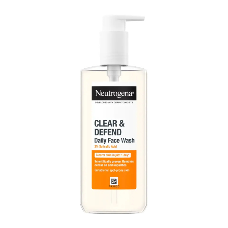 Neutrogena Clear & Defend čisticí gel s 2% kyselinou salicylovou 200 ml