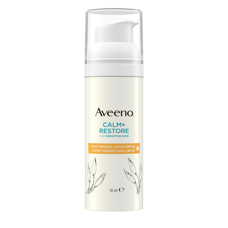 Aveeno Calm + Restore hydratační pleťové mléko SPF 50 50 ml
