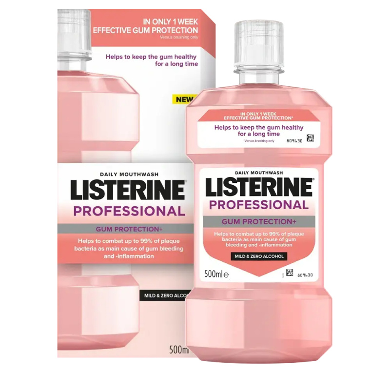 Listerine Professional Gum Protection+ ústní voda pro ochranu zubů a dásní 500 ml