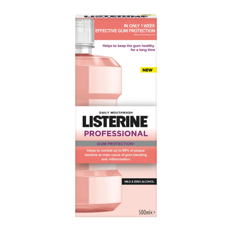 Listerine Professional Gum Protection+ ústní voda pro ochranu zubů a dásní 500 ml