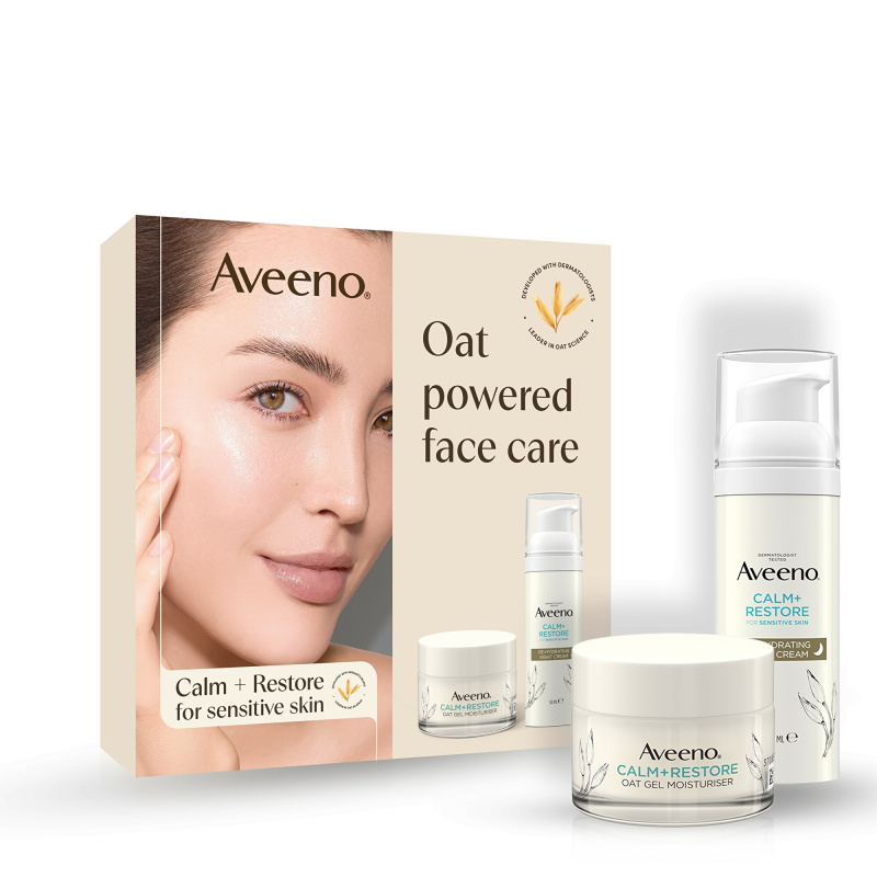 Aveeno Calm + Restore sada pro péči o pleť pro suchou a citlivou pokožku