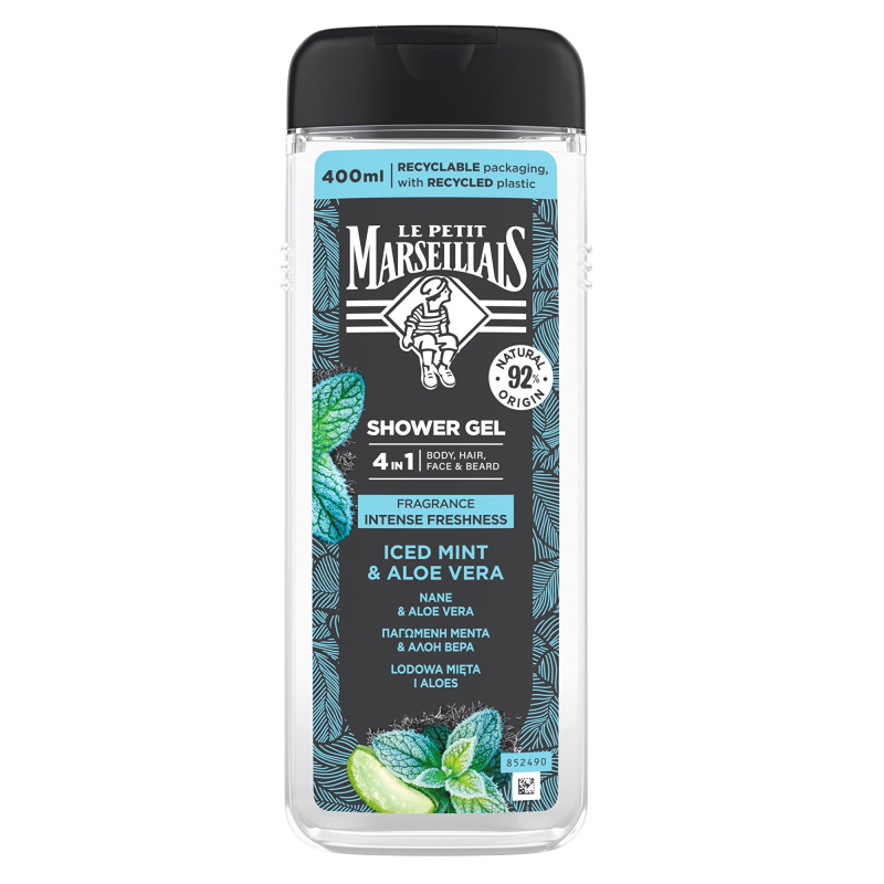 Le Petit Marseillais Máta & Aloe Vera sprchový gel 4 v 1 pro muže 400 ml