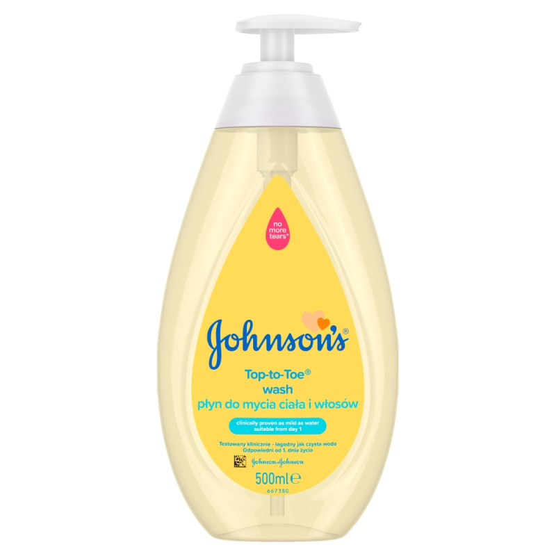 Johnson's® Top-to-Toe mycí gel na tělo a vlasy pro děti od narození 500 ml