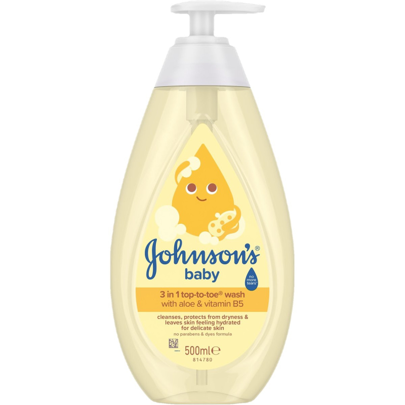Johnson's® Top-to-Toe mycí gel na tělo a vlasy pro děti od narození 500 ml