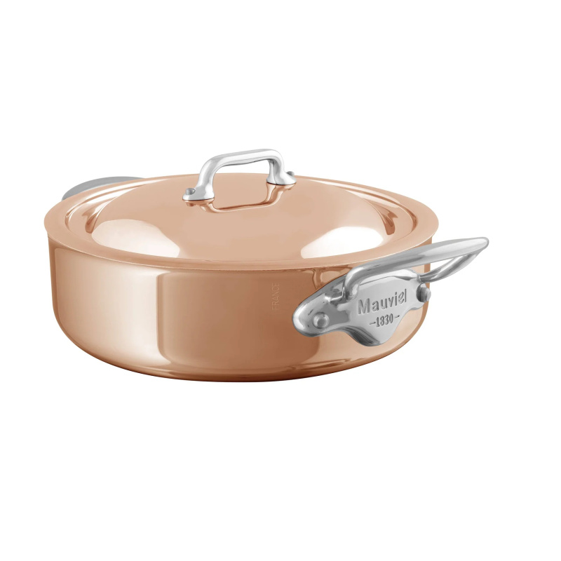 Mauviel Nízký měděný kastrol s poklicí, M’6S, Ø 24 cm 53025