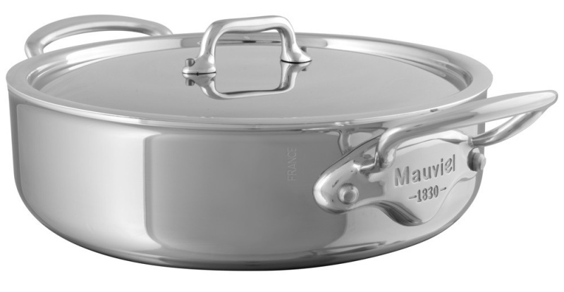 Mauviel M´Cook kastrol nízký s nerezovou poklicí, 24 cm 523025