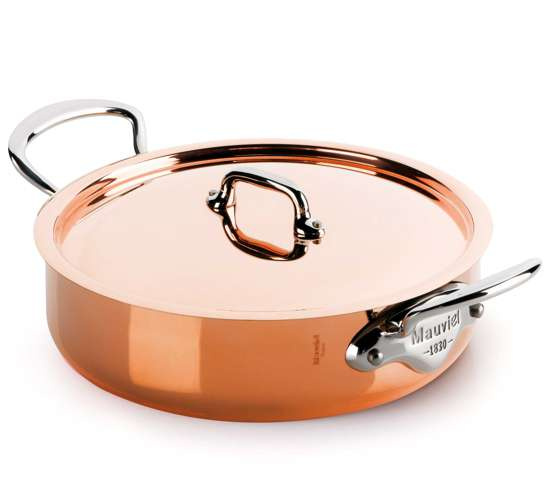 Mauviel M´150s kastrol nízký s poklicí, 28 cm / 4,6 l 613029