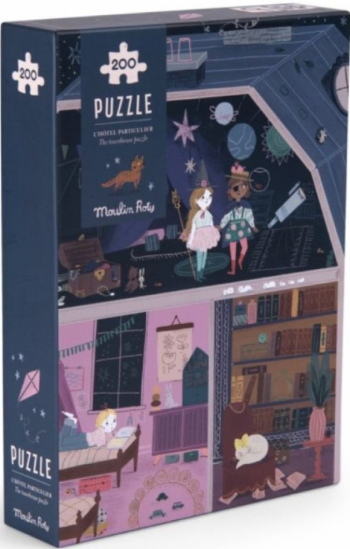 Puzzle s lupou Hotel 200 ks Moulin Roty